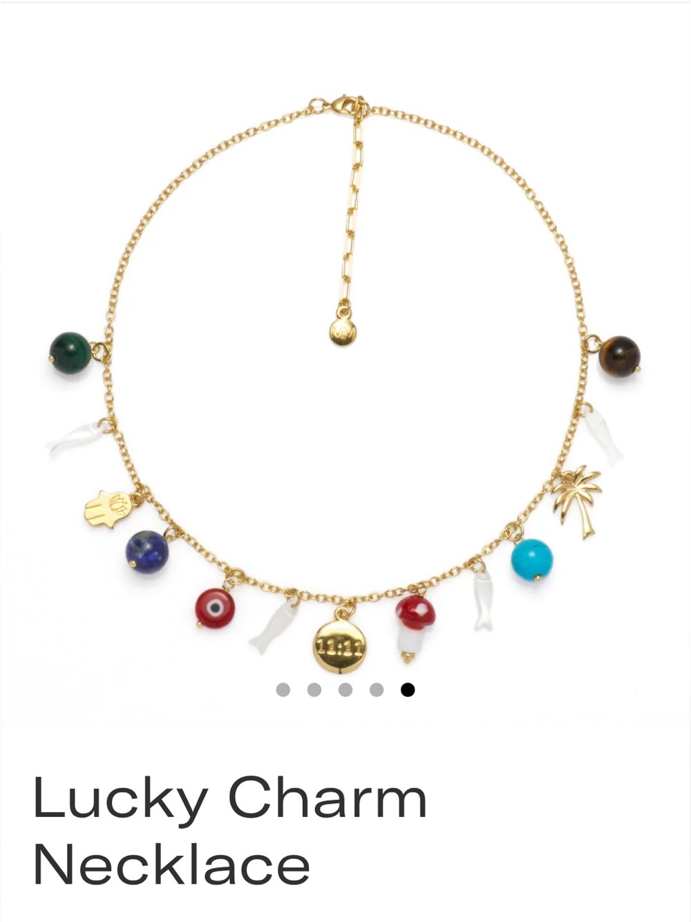 Mayamar Lucky Charm Multicolor Gold Charm Necklace (NWT)